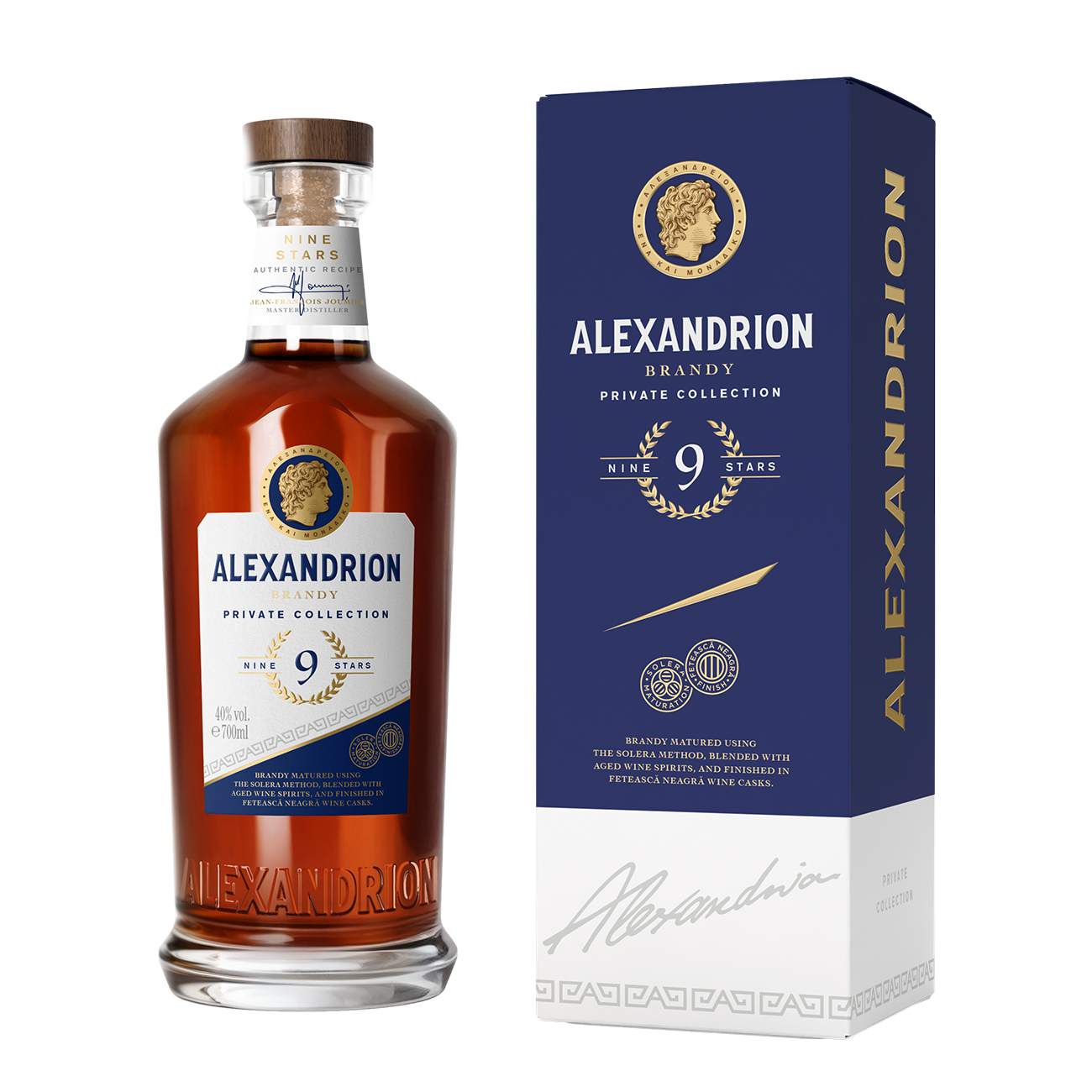 Alexandrion 9_sticla+cutie_700ml 40%_1300x1300px